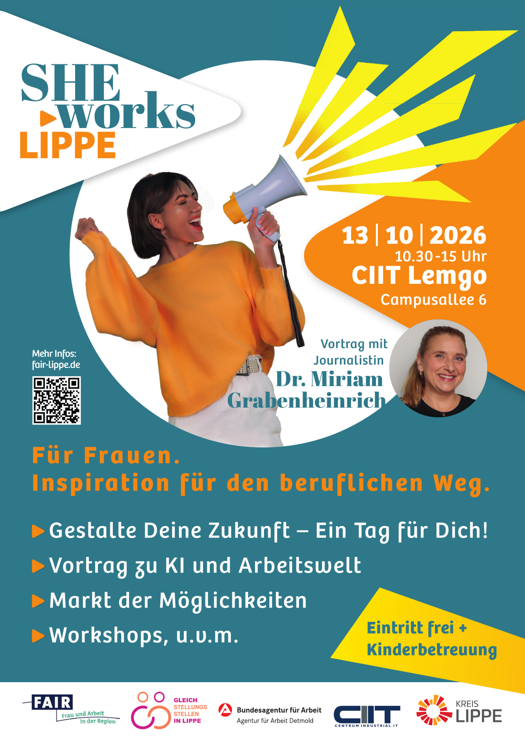 Plakat She Works Lippe